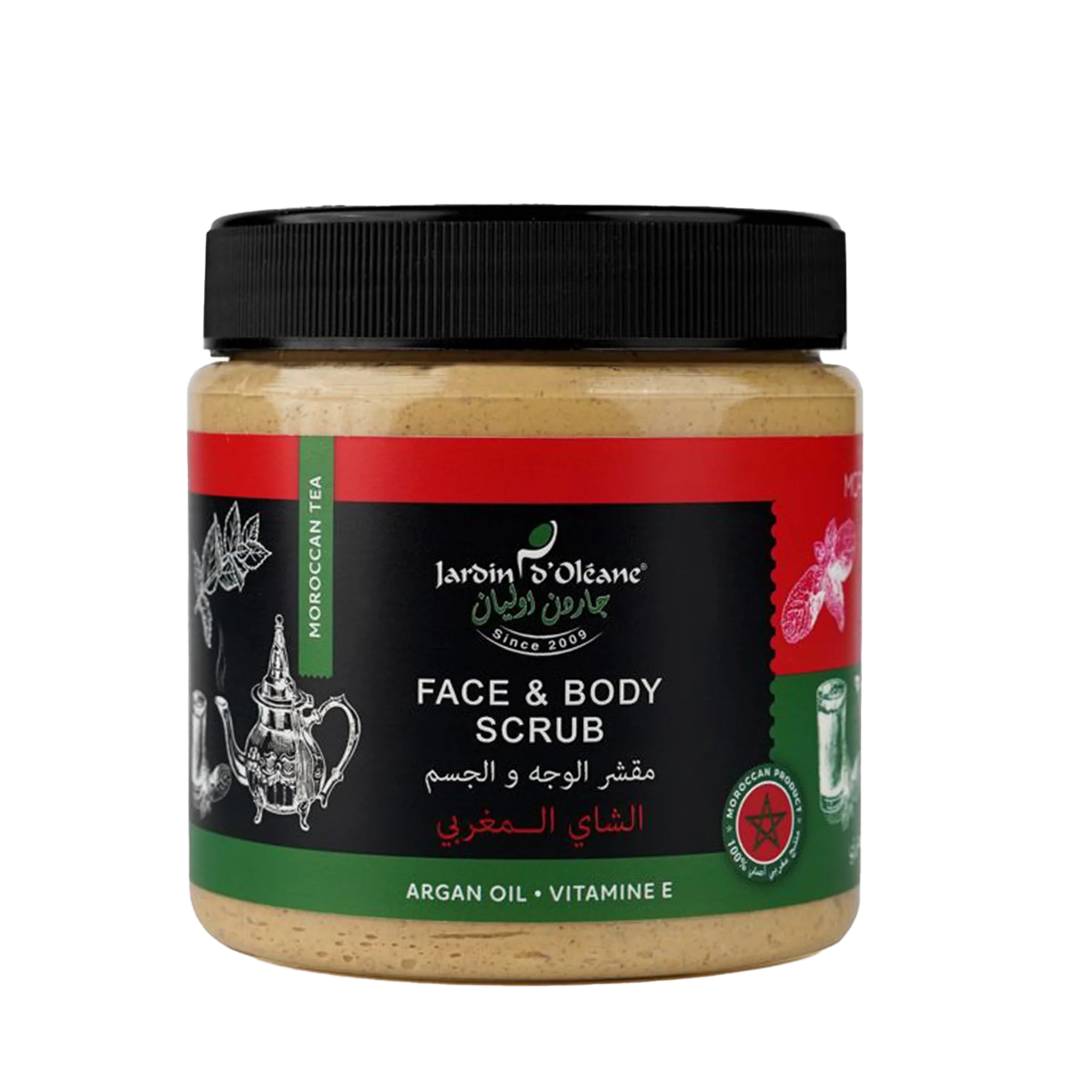 Moroccan Tea Face & Body Scrub with Argain Oil and Vitamin E 500ml