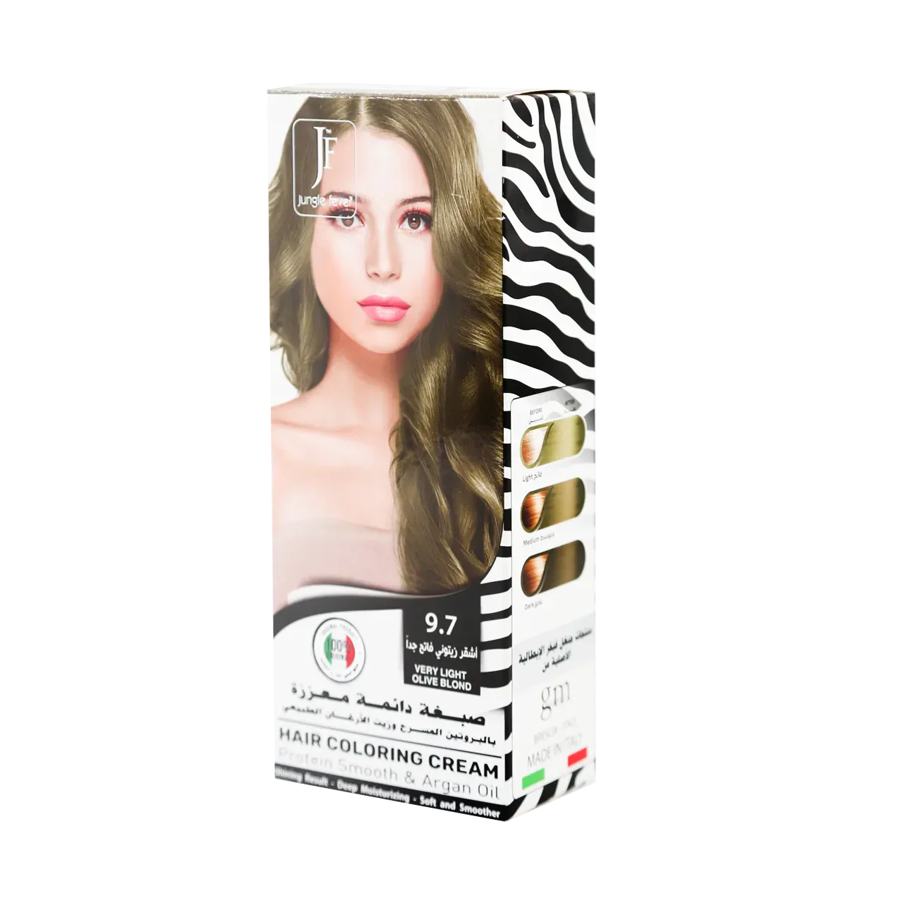 Hair Coloring Cream Kit 9.7 Very Light Olive Blond